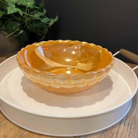 Fire King Bubble salad or fruits bowl color peach lustreware - Picture 1 of 6